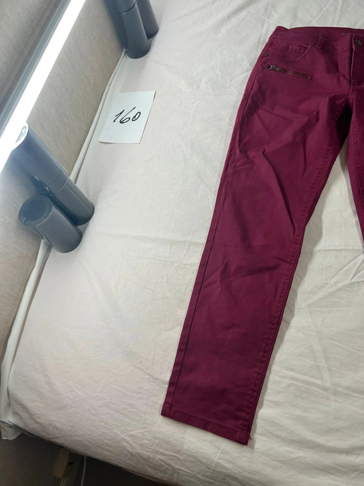 Jeans slim vermelho bordeaux in extenso – photo 3